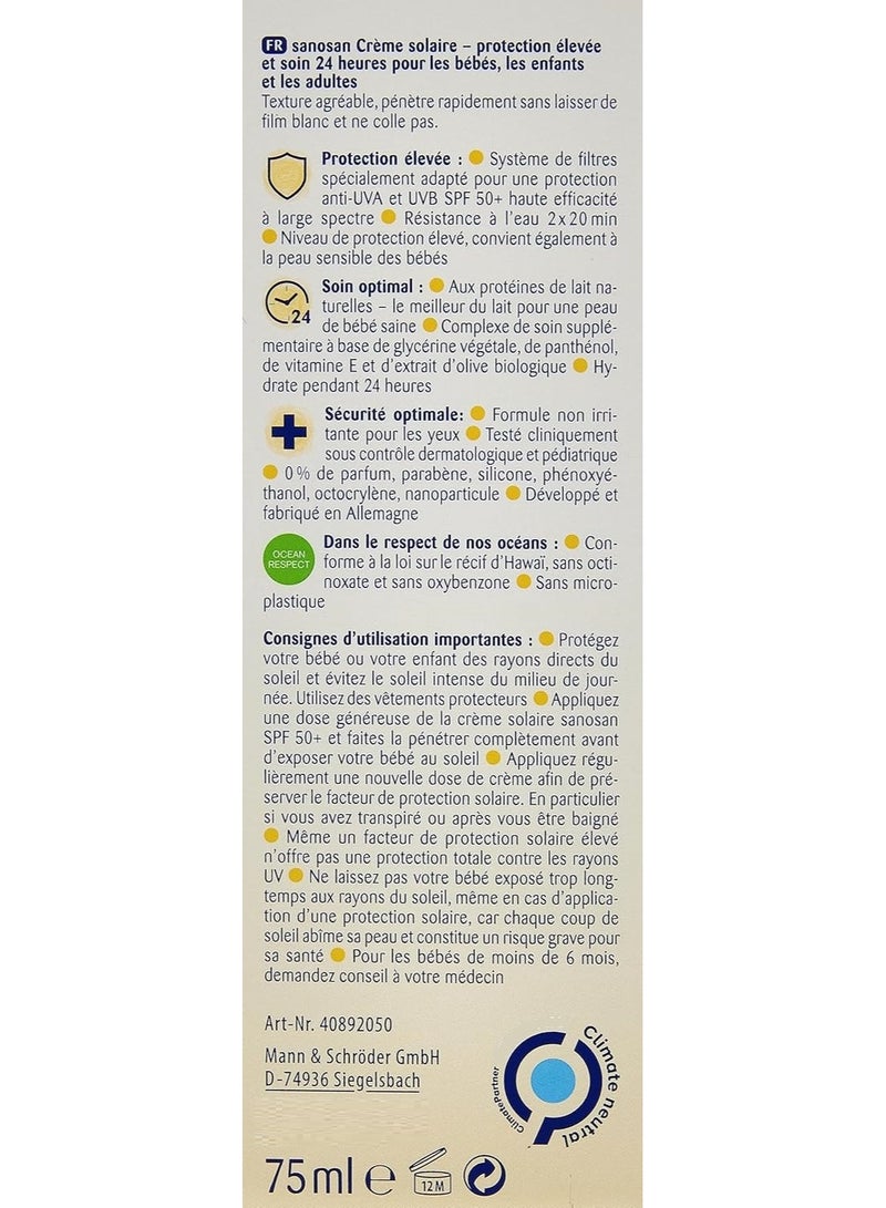 sanosan Baby Spf50 Plus Sun Cream With Milk Protein 75 ML - Image 5